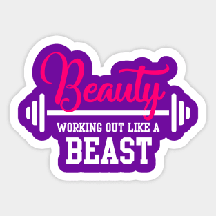 Workout like a beast girl Sticker